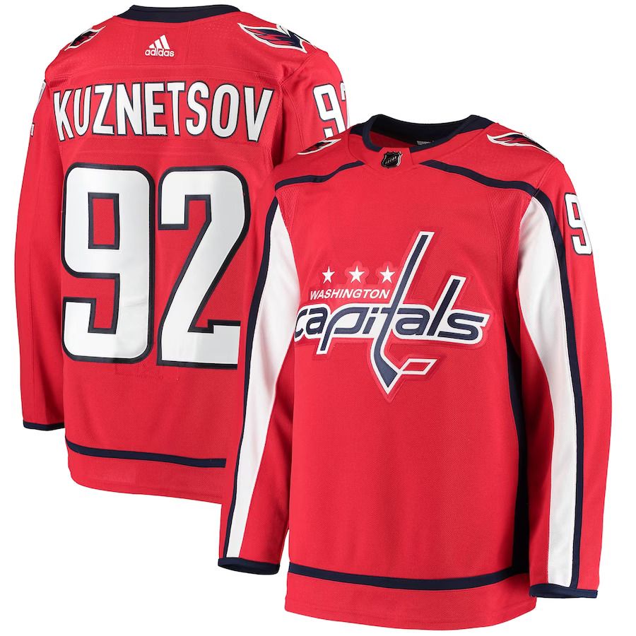 Men Washington Capitals 92 Evgeny Kuznetsov adidas Red Home Authentic Player NHL Jersey